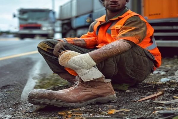 Queimadura com asfalto quente - Trabalhador rodoviário - direitos do trabalhador acidentado MWBC