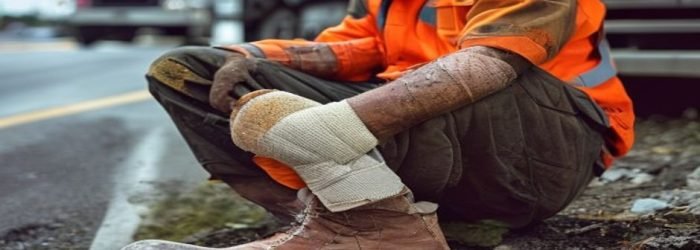 Queimadura com asfalto quente - Trabalhador rodoviário - direitos do trabalhador acidentado MWBC