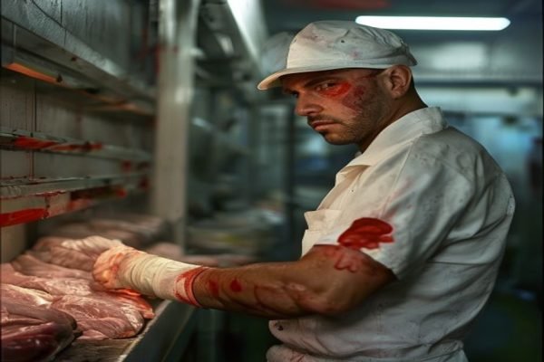 Queimadura por vapor no frigorífico - Trabalhador de frigorífico - direitos do trabalhador acidentado MWBC